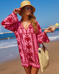 Sunset Riviera Abstract Mini Shift Dress