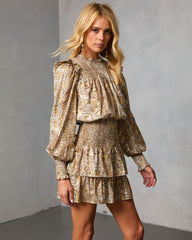 Willa Rae Printed Tiered Mini Dress