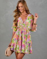 Garden Hush Floral Watercolor Mini Dress
