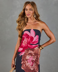 Night Orchid Floral Midi Dress