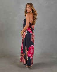 Night Orchid Floral Midi Dress