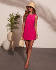 Milenah Embossed Terry Checkered Mini Dress