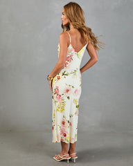 Tropical Theory Satin Floral Maxi Dress