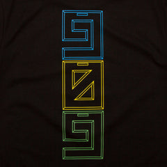 909 Colour Vertical Front Print - Tshirt - Black