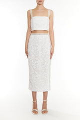 True Decadence White Celine Crop Top