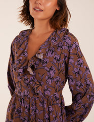 Ruffle Wrap Midi Dress