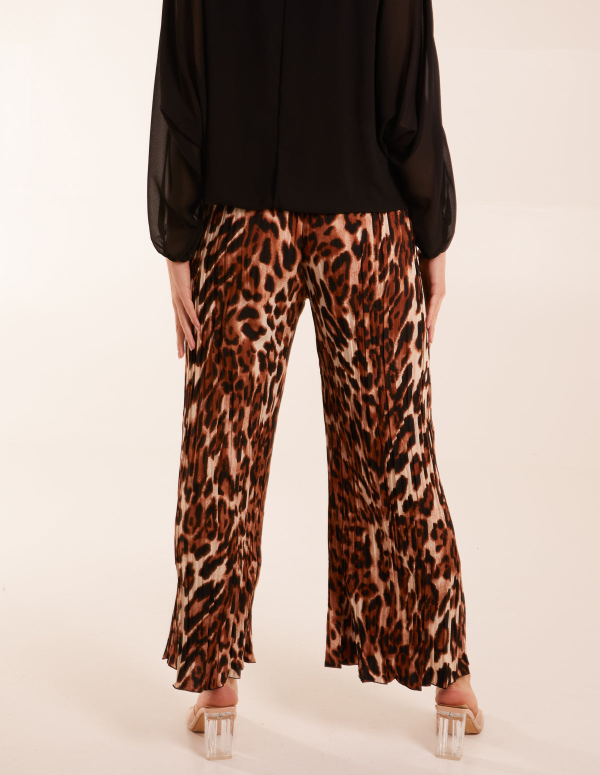 Abstract Cheetah Pleated Trousers