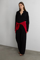 LIGHTWEIGHT CRINKLED SHIRT WITH BACK CINCHING BUTTONS