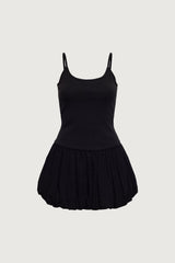 DROP WAIST BUBBLE HEM MINI DRESS