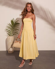 Sunbeam Dream Strapless Poplin Maxi Dress