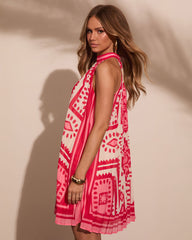 Tessah Abstract Halter Neck Mini Dress