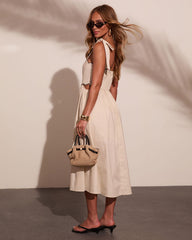 Summer Whim Contrast Trim Midi Dress