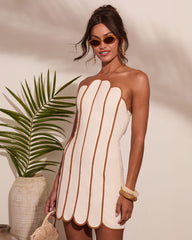 Solar Pulse Striped Linen Blend Mini Dress