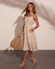Chic Theory Smocked Midi Dress
