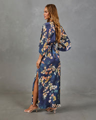 Painted Petals Floral Front Tie Maxi Dress
