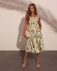 Tropical Theory Floral Midi Dress