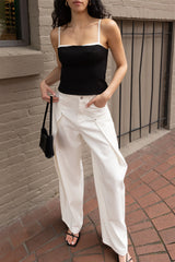 PIN TUCK WIDE LEG DENIM JEAN