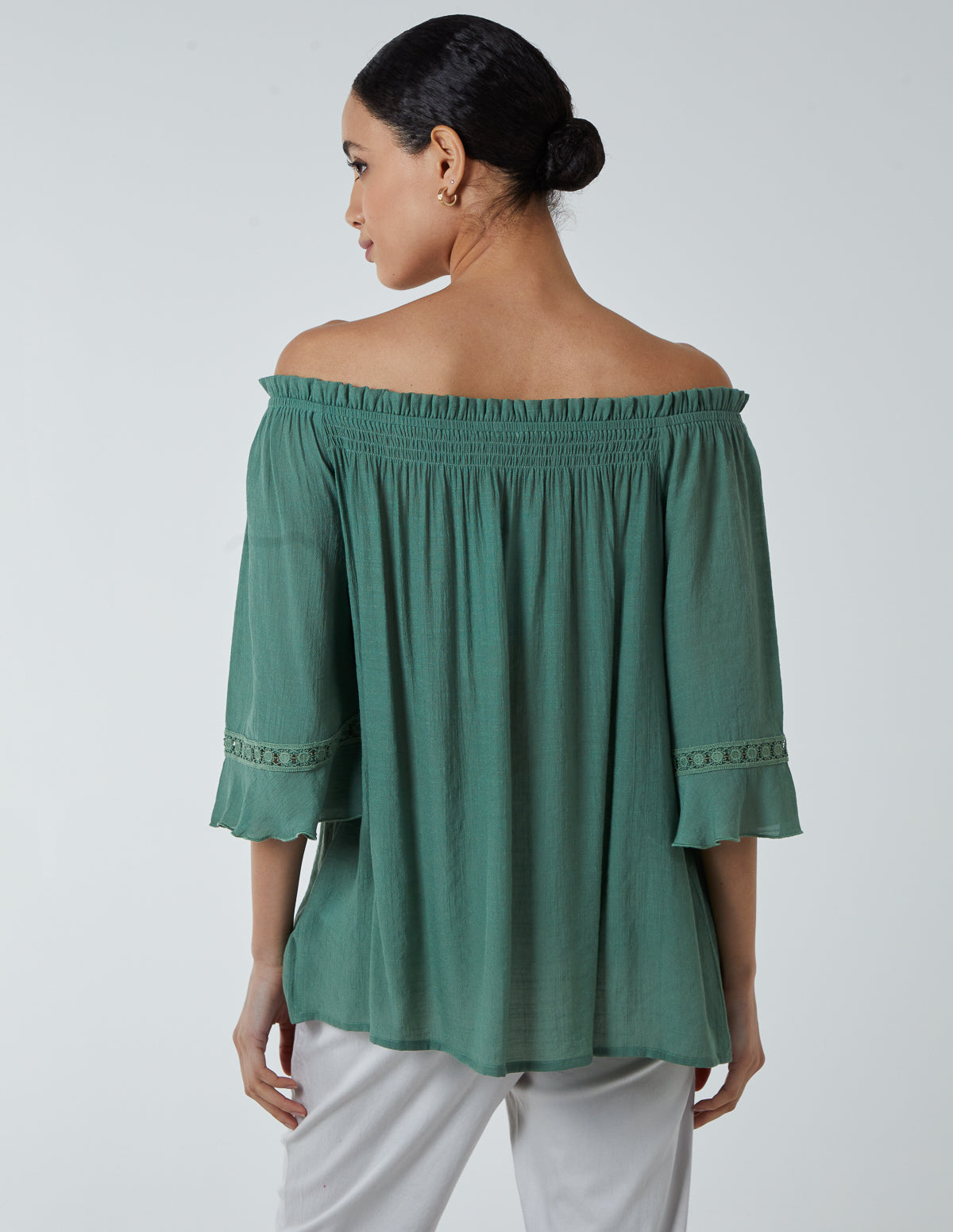 Bardot Tie Front Top