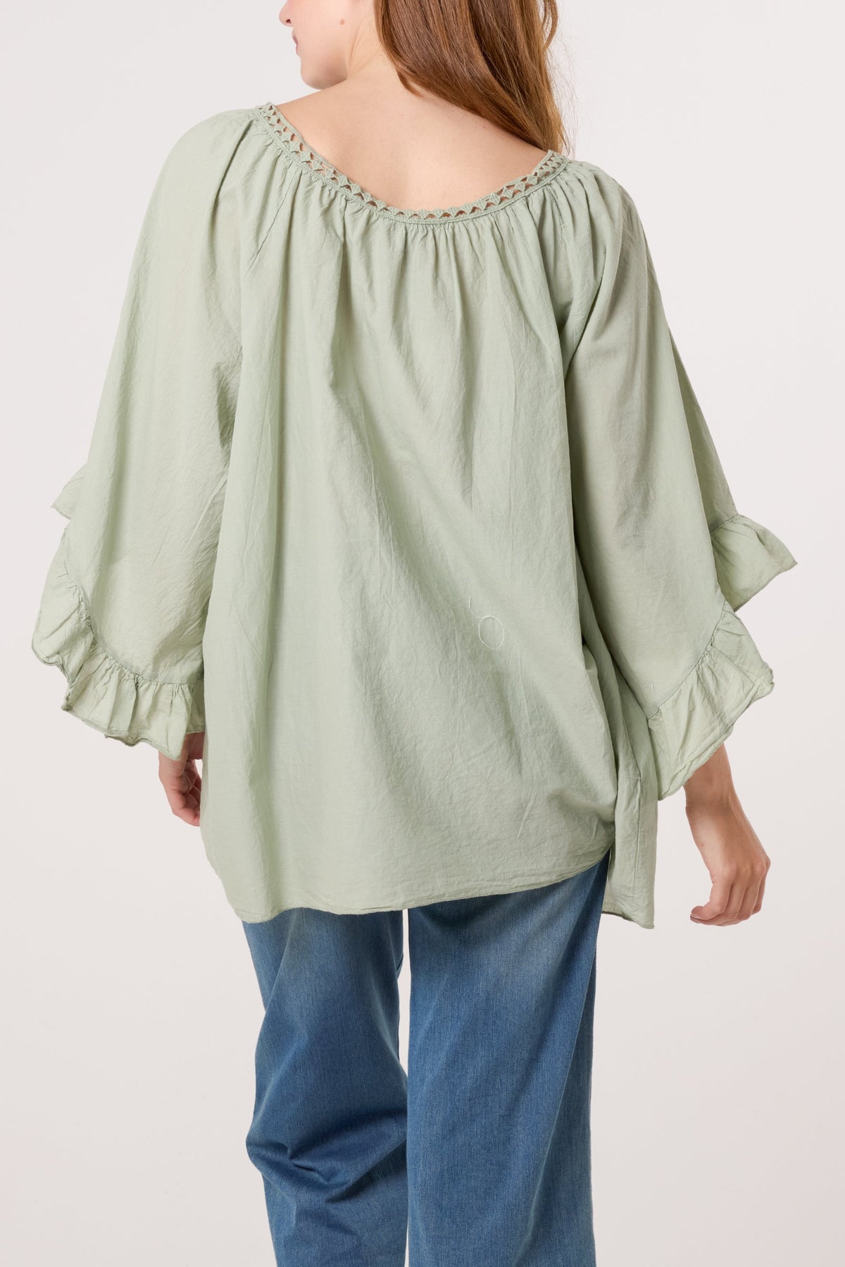Bardot Cotton Tie Neck Top