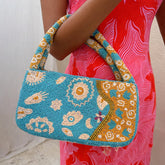 Blue and Yellow Morocco Beaded bag