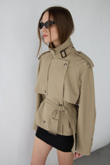 NEW SHORT BELTED TRENCH COAT