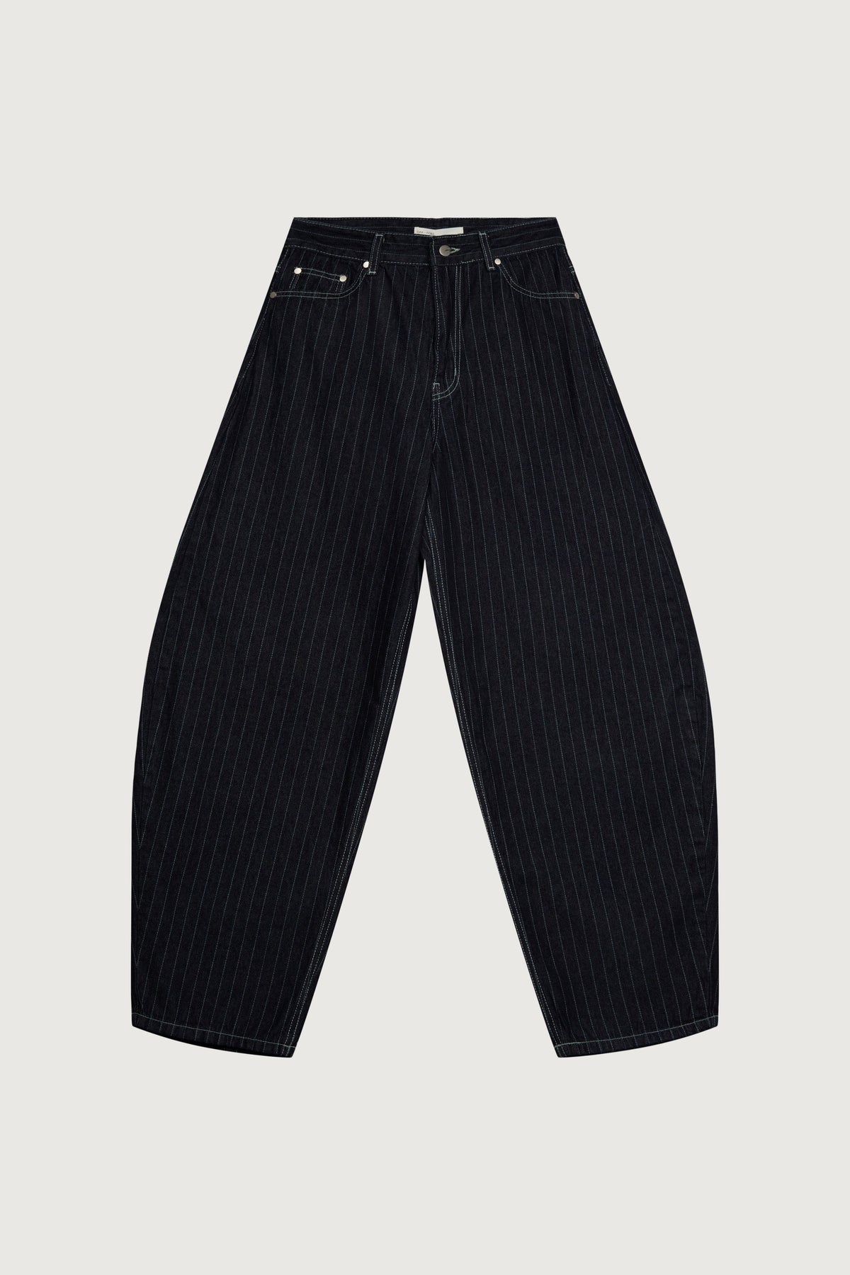 STRIPED BARREL LEG PANT