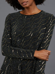 Metallic Mirror Swing Dress