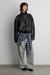 PLAID SCARF WITH TIE DETAIL