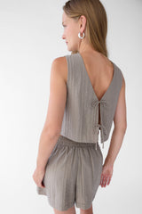 GAUZE ELASTIC WAISTBAND SHORT