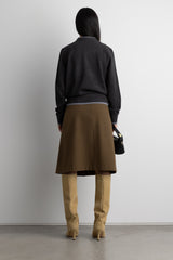 PLEATED MIDI A-LINE SKIRT
