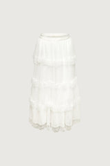 TIERED RUFFLE MAXI SKIRT
