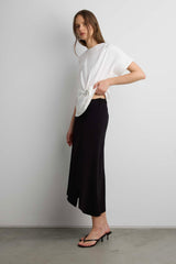 ASYMMETRICAL MIDI SKIRT