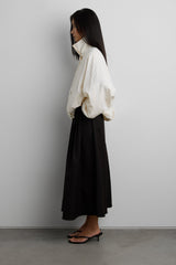 FRONT PLEATED MAXI SKIRT