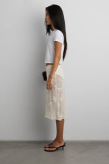 FLORAL EMBROIDERED LACE SKIRT