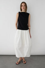 PINTUCKED MAXI SKIRT