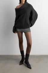 OVERSIZED SLOUCHY OFF THE SHOULDER SWEATER