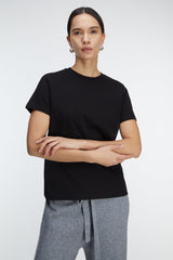 COTTON DOUBLE-KNIT CREWNECK T-SHIRT