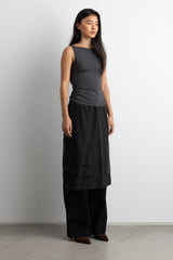 RUCHED HIGH NECK TANK TOP