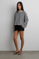 CROPPED STRIPED LONG SLEEVE TSHIRT