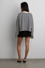 CROPPED STRIPED LONG SLEEVE TSHIRT
