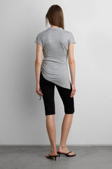 FITTED CROSS FRONT SHIRRED TOP