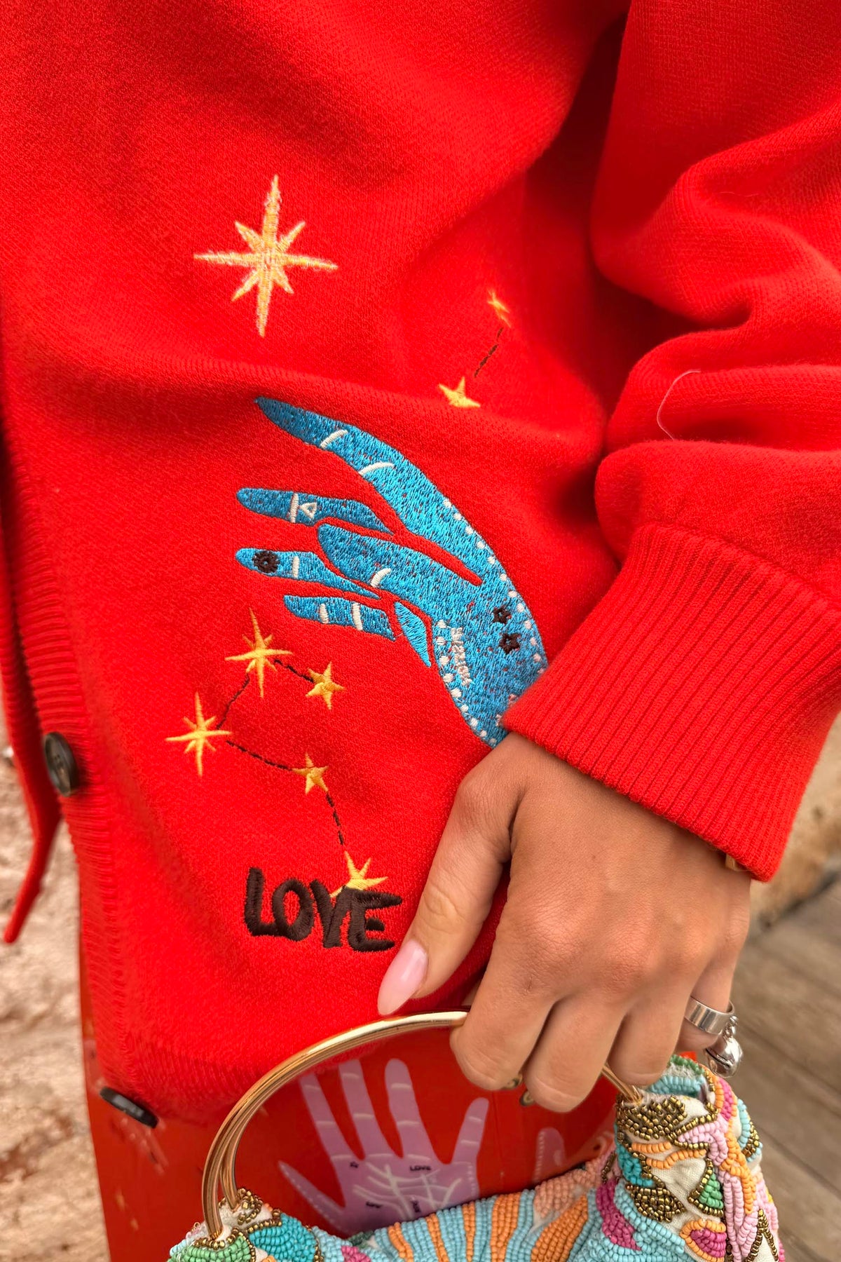 Red Celestial Cardigan