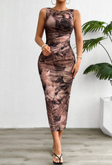 Hayden Floral Tank Maxi Dress - Brown