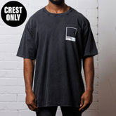 Crest Techno Black - Oversized Tshirt - Stone Washed Black