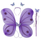 Fairy Butterfly Wings Purple Complete Set(Wings,Hairband,Stick)