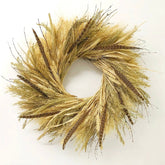 H Potter Golden prairie dried wreath on white