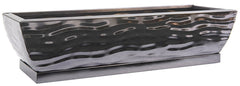 H Potter Rectangular Planter Flower Pot Indoor Outdoor Window Box Black Nickel Finish