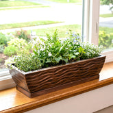 H Potter Rectangular Tabletop Planter Wave Design