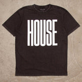 Higher House Front Print - Oversized Tshirt - Black Acid Wash