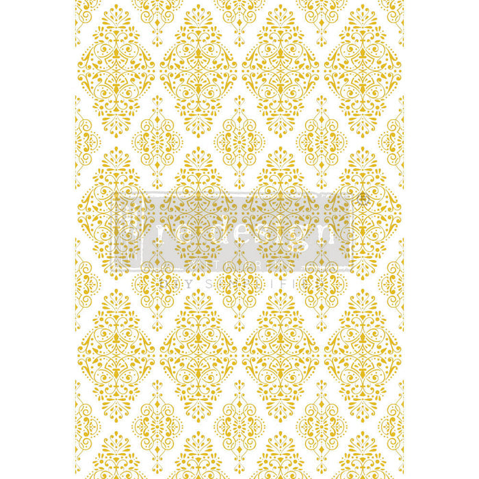 Kacha Gold Damask Redesign with Prima Decor Transfers